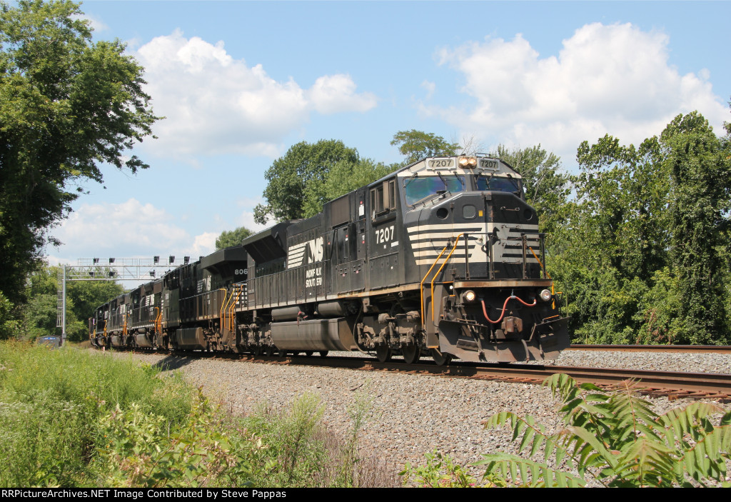 NS 7207 heads train 10K, track 2, at milepost 116